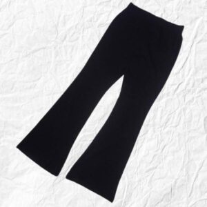 Black Flared Knit trousers