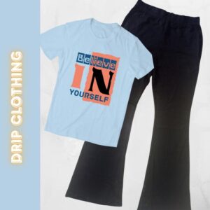 Believe in Yourself Tee & Flared Pants Set – DRIP CLOTHING